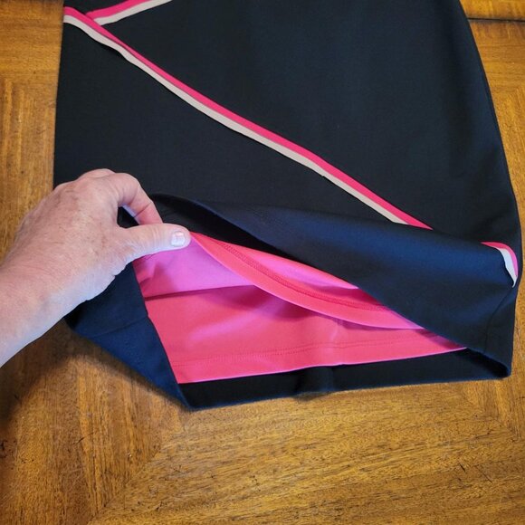 Muse Black Dress with Pink & Beige Ribbon Detail - Picture 5 of 13